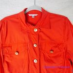 CAbi  Taylor Utility Ruffle Back Red style Button Down Jacket, size‎ M Photo 2