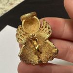 Amethyst Vintage Signed Ultra Brooch Pin Gold Tone Purple Rhinestone Angel Photo 7