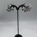 VINTAGE Silver Toned Open Work Clip‎ On Earrings Photo 4