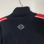 Harley Davidson knit long sleeve logo turtle neck black sweater womens large Photo 3