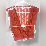 BLANCO ELLA Women’s Boho V Neck Lace Cropped Tank Top Orange Size L Photo 4