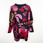 Farm Rio  Black Tropical Magic Knit Long Puff Sleeves Sweater Dress Size Medium Photo 1