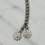 Rhinestone Cross and Coin Charm Silver Tone Metal Chain Link Belt OS One Size Photo 11