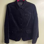 Talbots Velvet Black Ruffle Accent back Long Sleeve bubble buttons Blazer Jacket Photo 3