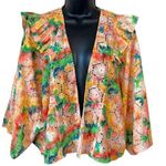 Anthropologie Open Front Wide Sleeve Cropped Floral Lace Shrug Photo 0