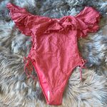 NWT stunning pink lace bodysuit swimsuit Size XS Photo 5