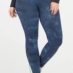 Spanx NWT Ecocare Ankle Legging Seamless Deep Blue Tie Dye Size Large Photo 0