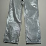Rebecca Minkoff  Silver Metallic Straight Leg Jeans Size 8 Y2K Photo 6