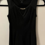 BCX  Black Sleeveless Top with Gold Detail Photo 0