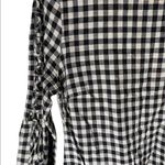 Madewell Black White Gingham Bell Sleeve Cotton Top XS. Photo 5