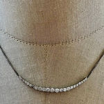 Silpada Siplada Sterling Silver CZ Curved Bar Necklace 925 Box Chain Photo 0