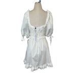 For Love & Lemons  Jackson Mini Dress in Ivory X-Small New Womens Poplin Photo 8