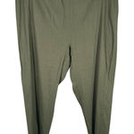 J.Jill Linen Stretch Pull-On Pants L Green Tapered Relaxed Fit Elastic Waist Photo 0
