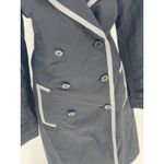 Apostrophe Womens XL Black/silver Double Breasted Trench Coat with Belt Photo 2