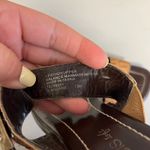 Nickels Soft Womens Sandals Tan Brown Faux Crocodile Buckle Block Heel Slides Size 7.5 Photo 4