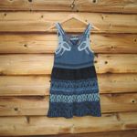 Free People Blue Crochet Knit Beaded Tank Top Photo 4