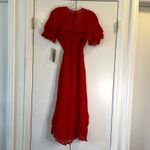 Reformation Garbo Wrap Midi Dress Cherry Red NWT Size XS Photo 3