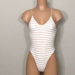 Rachel Pally New  tan and white stripe swimsuit. Photo 2