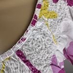 Gloria Vanderbilt  BOHO Lightweight Knit Floral Blouse Shirt Women's‎ Sz M Cotton Photo 3