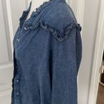 Jane and Delancey  Ruffled Denim Button Down Long Sleeve Shirt Photo 4