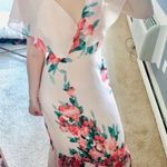 Luxxel pink floral ruffle chiffon maxi dress Photo 0