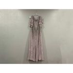 Mac Duggal  10690 Lavender Sequin Chiffon Midi Dress High Neck Flutter Sz 10 Photo 1