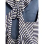 Aerie One Piece Swimsuit Women XL Stripe Blue Silver Ruffle Cheeky High Cut Photo 3