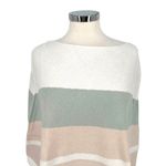 Barefoot Dreams  CozyChic Ultra Lite Ocean Breeze Poncho Pink Multi Stripe NWT Photo 1