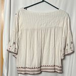 Lucky Brand  Women's Embroidered Cream Boho Top Size Medium Photo 5