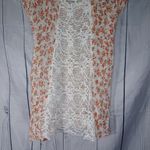 Free People  boho ditsy floral White Pink Crochet Lace Hippie Top Photo 10