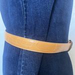 BYBLOS Leather Brass Buckle Womens Belt Sz EU 95 Medium Yellow Italy Adjustable Photo 6