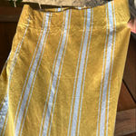 Alembika Striped Wide Leg High Waist Butter Yellow White Pants Size 4 Gold Size L Photo 5
