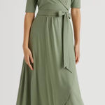 Quince Tencel Jersey Midi Wrap Dress in Sage Photo 0