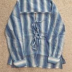 BDG Maddison Breezy Tie-Back Shirt NWT Size XS - Blue Multi Photo 7