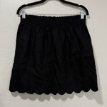 NWT J. Crew Factory pull on Mini Skirt with Scalloped Hem size 10 Black Photo 1