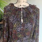 Joie  Floral Silk Long Sleeve Black Dress Size Small Photo 5