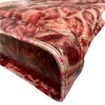 Brahmin Vintage  Red Floral Embossed Leather Shoulder Bag w/ Interior Storage Photo 9