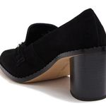 Vince Camuto NEW VINCE‎ CAMUTO Almond-toe Pump Black Suede block heel pump front chain… Photo 1