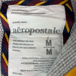 Aeropostale M Logo Varsity Bomber Hoodie Zip Front Sweatshirt in Blue n Gold Photo 9