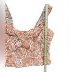 Midnight sky Womens Boho Floral Print Cropped Tank Rust Orange & White Sz L Photo 6
