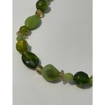 None Beaded Tie String Fashion Statement Necklace Green Photo 4