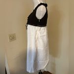 Innowave Brown and Ivory V Neckline And Empire Waist Dress Made in Japan White Photo 2