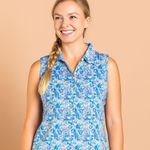 Adidas Women’s Floral Golf Polo Tank Top Sleeveless Shirt Size XL Photo 0