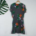 Who What Wear Paradise Stripe Tropical Floral Wrap Dress Photo 5