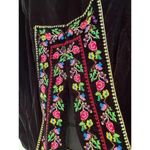 Free People  Always Forever Black Velvet Embroidered Tunic Dress XS Oversized Photo 11