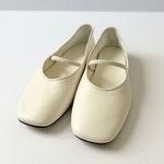Everlane The Day Leather Mary Jane Flat in Canvas Ivory Square ToeSize 9 Photo 2