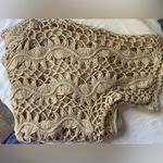 Chico's  Beige Loose Crochet Cottagecore Boho Beach Knit Sweater Top Photo 8