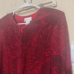 draper's & damon's  Jacket Petite XL red sparkle glitter top cardigan paisley party Photo 1