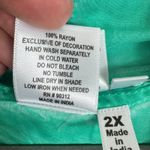 Parsley & Sage Sea Green Embroidered Tank 3/4 Sleeve Open Blouse Set Size 2X Photo 5