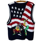 Vintage PBJ Sport Women’s Sz XL Baseball Theme Vest Button Down All American Photo 7